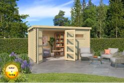 Gartenhaus AUGUSTA 400 x 250 cm, 28 mm natur / farbig