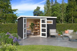 Gartenhaus AUGUSTA 400 x 250 cm, 28 mm natur / farbig