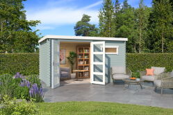 Gartenhaus AUGUSTA 400 x 250 cm, 28 mm natur / farbig