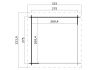 Gartenhaus BUFFALO 275 295 x 295 cm; 28mm Blockbohlen; LICHT GRAU lackiert