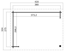 Lasita Maja Gartenhaus BUFFALO 380 400 x 295 cm: 28mm Blockbohlen