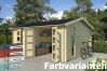 Gartenhaus CARROZ 2 - 476 x 380 cm, 28 mm, natur / farbig