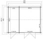 Gartenhaus CARROZ 2 476 x 380 cm; 28mm Blockbohlen; CARBON GRAU lackiert