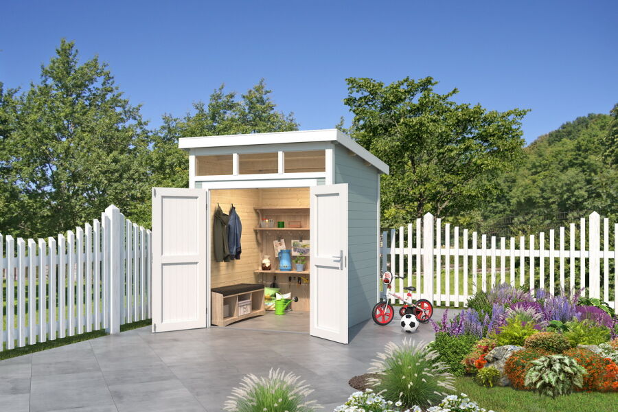 Gartenhaus KIBO 200 x 200 cm, 28 mm,  natur / farbig