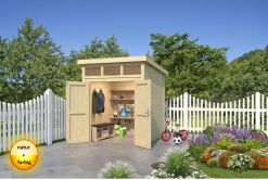 Gartenhaus KIBO 200 x 200 cm, 28 mm,  natur / farbig