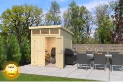 Gartenhaus KIBO 2 - 200 x 250 cm 28 mm,  natur / farbig