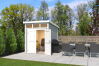 Gartenhaus KIBO 2 200 x 250 cm; 28mm Systembohle; LICHT GRAU lackiert