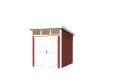 Gartenhaus KIBO 2 200 x 250 cm; 28mm Systembohle; SCHWEDENROT lackiert