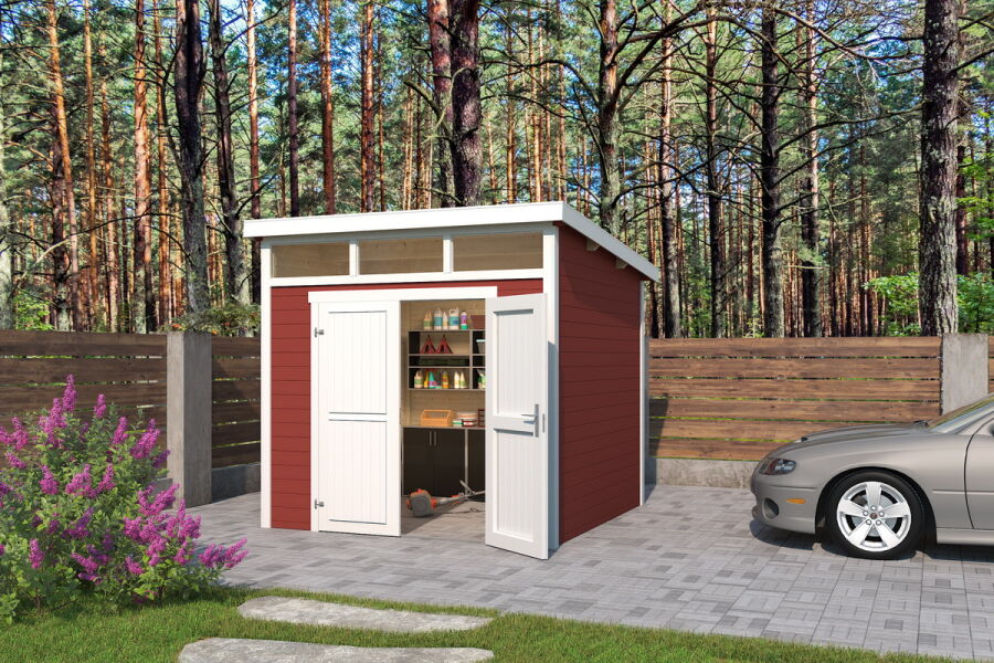 Gartenhaus KIBO 3 - 250 x 250 cm, 28 mm, natur / farbig