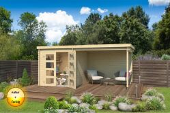 Gartenhaus LONG BEACH 492 x 250 cm, 28 mm, natur / farbig