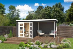 Gartenhaus LONG BEACH 492 x 250 cm, 28 mm, natur / farbig