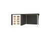Gartenhaus LONG BEACH 492 x 250 cm; 28mm Blockbohlen; CARBON GRAU lackiert