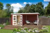 Gartenhaus LONG BEACH 492 x 250 cm; 28mm Blockbohlen; SCHWEDENROT lackiert