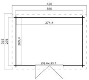 Lasita Maja Gartenhaus NASHVILLE 400 x 295 cm 28mm Blockbohlen