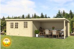 Gartenhaus RENO 780 x 295 cm, 28 mm, natur / farbig