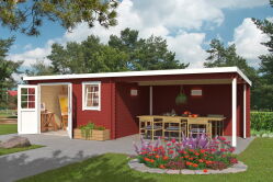 Gartenhaus RENO 780 x 295 cm, 28 mm, natur / farbig