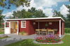 Gartenhaus RENO 780 x 295 cm, 28 mm, natur / farbig