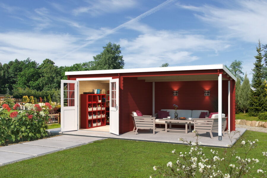 Gartenhaus SAINT PAUL 610 x 295 cm, 28 mm,  natur / farbig