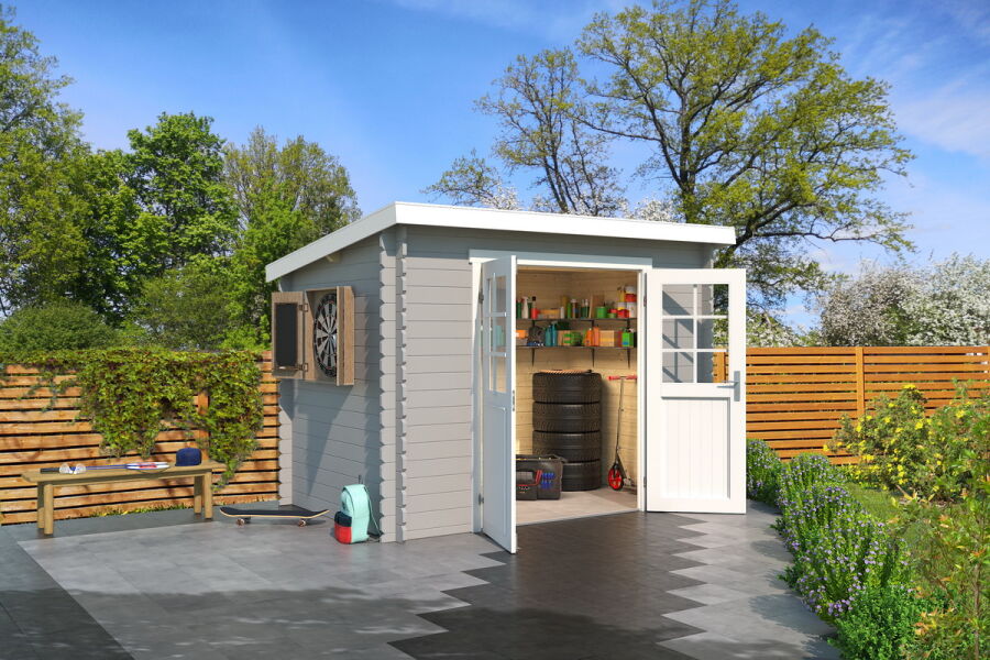 Gartenhaus SAN JOSE 175 - 295 x 195 cm, 28 mm,  natur / farbig