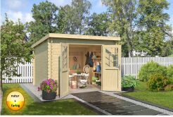 Gartenhaus SAN JOSE 275 - 295 x 295 cm, 28 mm,  natur /...