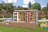 Gartenhaus ZAMBEZI XL - 380 x 240 cm, 28 mm, natur / farbig