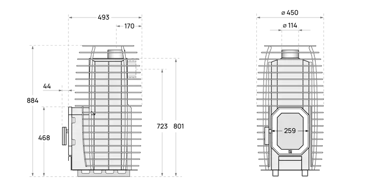 Saunaofen HUUM HIVE Flow, CE, BImSchV 2
