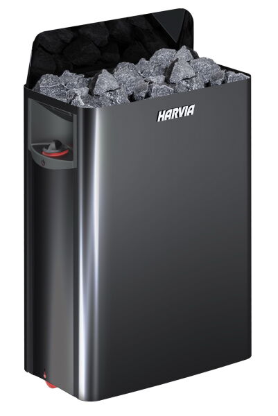 Harvia Saunaofen "The Wall" edelstahl schwarz mit eingebauter Steuerung 6 kW (Lager)