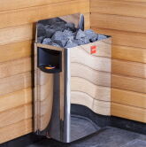 Harvia Saunaofen "The Wall" edelstahl schwarz mit eingebauter Steuerung 6 kW (Lager)