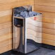 Harvia Saunaofen "The Wall" edelstahl schwarz mit eingebauter Steuerung 6 kW (Lager)