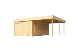 Garage BAHAMAS MIT HOLZTOR 660x540 cm, 44mm Wandbohle,...