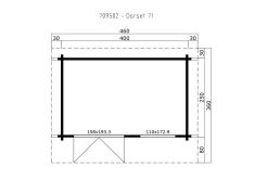 Gartenhaus DORSET 71, 420x270 cm, 70mm Blockbohlen, inkl. Boden und ISO-Verglasung