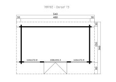 Gartenhaus DORSET 73, 500x270 cm, 70mm Blockbohlen, inkl. Boden und ISO-Verglasung