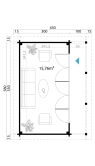 Gartenhaus LIVERPOOL 2, 550x300 cm, 44mm Blockbohlen, moderne Optik, inkl. Boden, ISO-Verglasung und große Falttür