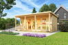 Gartenhaus LIVERPOOL 2, 550x300 cm, 44mm Blockbohlen, moderne Optik, inkl. Boden, ISO-Verglasung und große Falttür