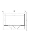 Gartenhaus LIVERPOOL 3, 550x300 cm, 44 mm Blockbohlen, inkl. Boden und 100cm Terrasse/Vordach, ISO-Verglasung und große Falttür