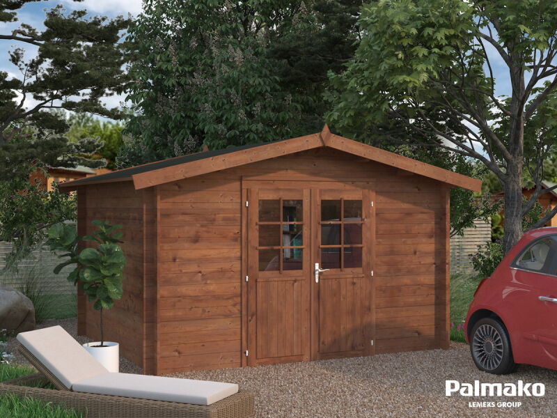 Gartenhaus VALENTINE 9,0 m2; 338x276cm; 28mm Bohlen; ohne Boden