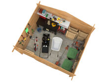 Gartenhaus VALENTINE 9,0 m2; 338x276cm; 28mm Bohlen; ohne Boden