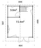 Palmako Gartenhaus Ferienhaus KENDRA 18,4 m2