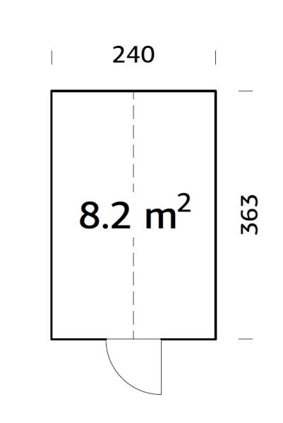 Palmako Glashaus / Gewächshaus EMILIA 8,2 m²  240x363 cm, grau imprägniert