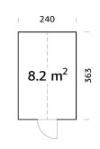 Palmako Glashaus / Gewächshaus EMILIA 8,2 m²  240x363 cm, grau imprägniert