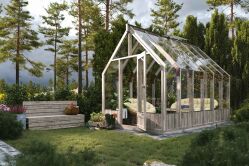 Palmako Glashaus / Gewächshaus EMILIA 8,2 m²  240x363 cm, grau imprägniert
