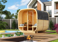 Saunafass BUS Quadratisch Modell Fichte Natur 285 x 219...