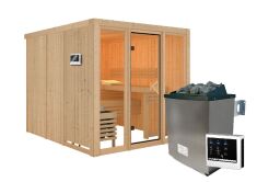 Sauna ASKJA (Fronteinstieg) / Kein Kranz / Ofen 9 KW externe Strg easy