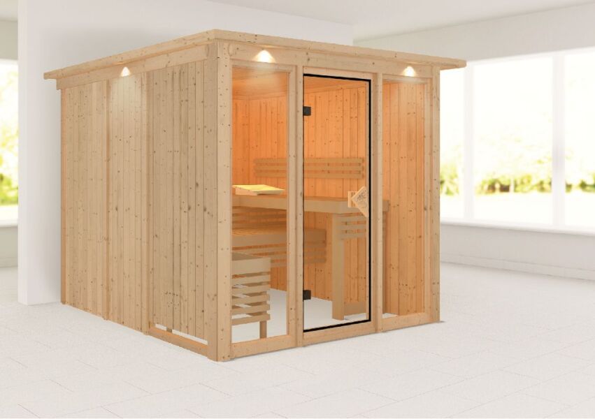 Sauna ASKJA (Fronteinstieg) / mit Kranz / ohne Ofen