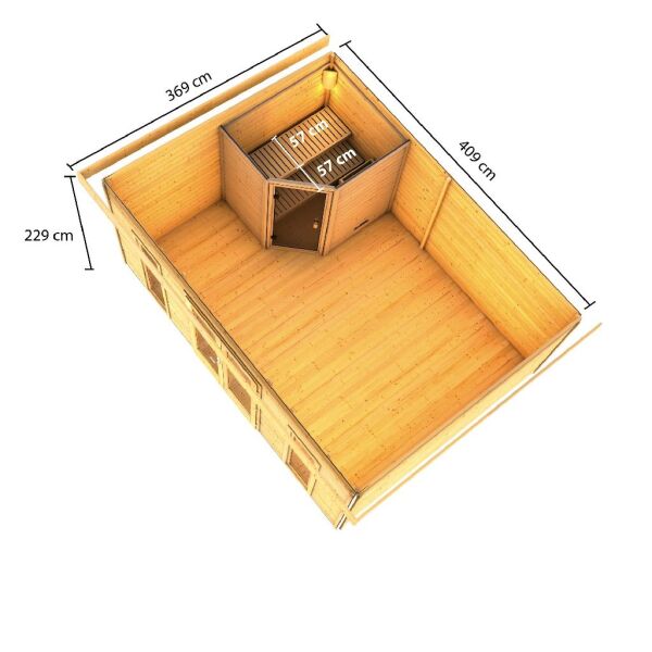 Saunahaus MAINBURG 4  Set A inkl. Sauna 200 x 170 cm