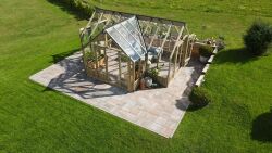 Palmako Glashaus / Gewächshaus / Orangerie EMILIA 19,1 m²  543x421 cm, grau imprägiert