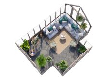 Palmako Glashaus / Gewächshaus / Orangerie EMILIA 19,1 m²  543x421 cm, grau imprägiert