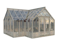 Palmako Glashaus / Gewächshaus / Orangerie EMILIA 19,1 m²  543x421 cm, grau imprägiert