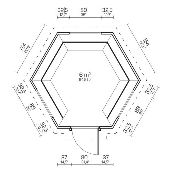 Tene Grillkota LEO 6m2 ISO 44mm inkl. 28mm Boden