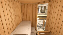 Weka 68mm Elementsauna VARBERG 1 TREND Glastür mit OS-Ofen